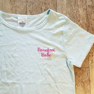 Barefoot Babe Embroidered Tee, L